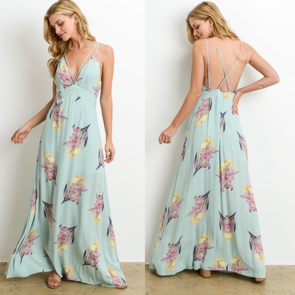 Bellanblue Dresses & Skirts - CAMILLE Floral Maxi Dress - MINT